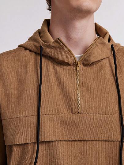 Street Life Men's Solid Color Minimalist Casual Hoodie