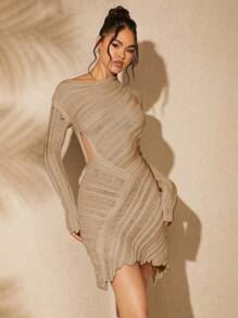 Hauture Dziewczęta nie płaczą, damska sukienka z solidnej dzianiny