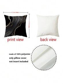 4 件套黑色抱枕套，装饰性黑色和金色枕套，黑色装饰枕套，沙发垫套，家居装饰客厅枕套 4 件套，圣诞节节日礼物 - 黑色 - 查看 3