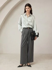 BizChic 女式休闲宽松阔腿裤，带口袋，复古街头时尚裤 - 深灰色 - 查看 6