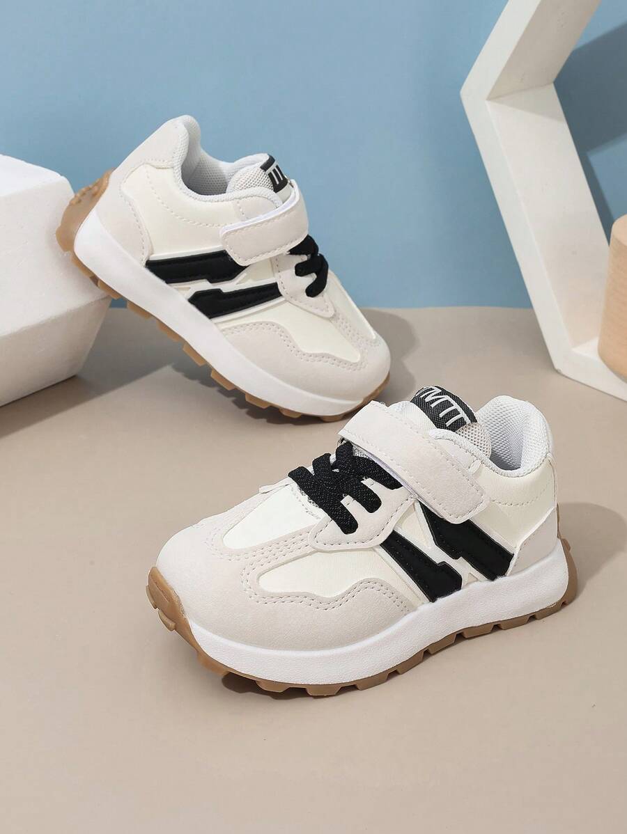 Toddler Boys' Fashionable Casual Sports Shoes, PU Leather Upper, Waterproof, Anti-Slip, Comfortable For Baby Boys And Girls - Black and White - View 1