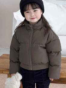 Dazy Kids Girls Solid Color Jacket, Young Girl Fall Clothes - Grey - View 3