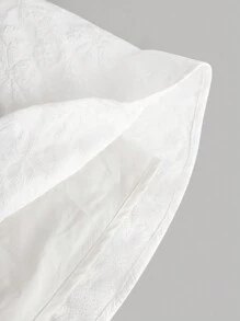 SHEIN Girlism 少女编织纯色提花露背可拆卸蝴蝶结优雅连衣裙 - 白色 - 查看 4