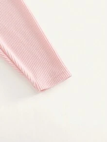 Cozy Pixies 女婴字母印花弹性腰部撞色打底裤 - 粉色 - 查看 6