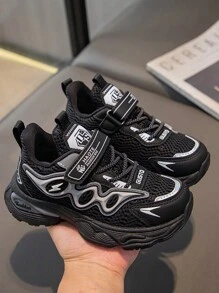 2024 Spring Autumn New Kids Running Shoes, Breathable Mesh Sneakers For Boys And Girls - Black - View 3