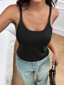 SHEIN EZwear Top de punto informal y sexy sin espalda para mujeres