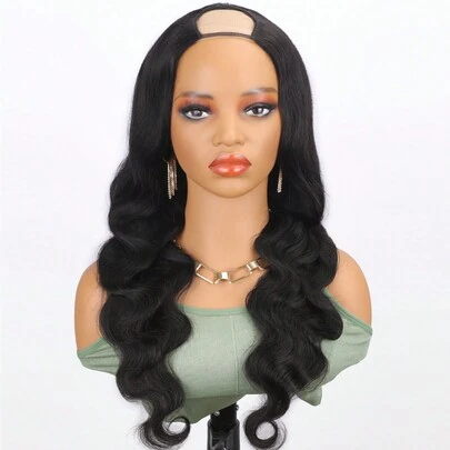 U Part Body Wave Wig Human Hair For Black Women U Part Human Hair Wig Glueless Wigs Human Hair Clip Upgrade Natural Hair Wig Beginner Friendly Middle Part Body Wave