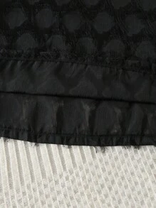 2 件青少年女孩春秋纯色立领长袖上衣和流苏吊带连衣裙两件套 - 黑色 - 查看 5