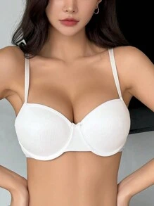 DAZY Minimalist Underwire Supportive Bra - White - View 1