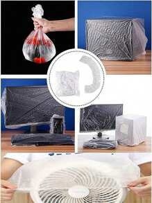 10 件/包大号透明塑料防尘罩，适用于电视、微波炉、风扇、电饭煲等厨房电器，塑料防尘布，防水防尘透明布，适用于小型家具罩、袋子、收纳袋、收纳圣诞节节日礼物 - L - 查看 3