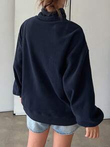 DAZY 女士立领半开宽松羊毛衫