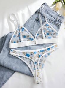 2pcs Women Sexy Lingerie Set (Wireless Bra & G-String) - Multicolor - View 2