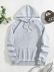 INAWLY Leopard Print & Star Design Hoodie,Long Sleeve Tops Fall Cloth For Women - Light Grey - View 2