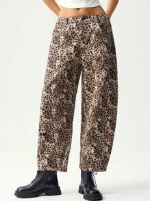 Bohemela Leisure Woven Low-Waist Women Leopard Print Harem Pants - Multicolor - View 6