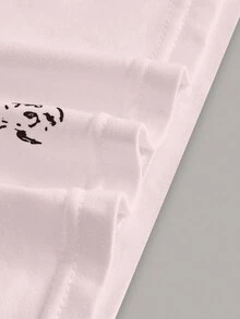 ROMWE Fairycore Women's Off-Shoulder Short Sleeve Casual Star & Vine Print T-Shirt, Summer - Pink - View 2