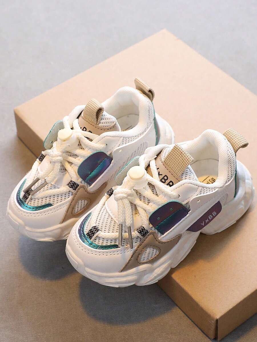 1 双软底舒适网眼透气婴儿幼儿运动鞋，适合春秋季节 - 米色 - 查看 1