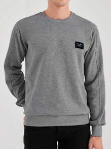 RueChic Men Letter Graphic Sweatshirt For Autumn & Winter - Grey - View 1