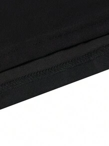 Calvornis Men's Long Sleeve Letter Print Polo Collar Commuter Shirt, Spring Autumn - Black - View 6