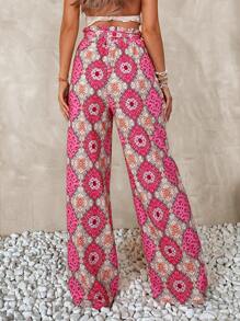 EURMUSE Bohemian Wide Leg Pant - Multicolor - View 2