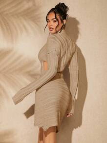 Hauture Dziewczęta nie płaczą, damska sukienka z solidnej dzianiny