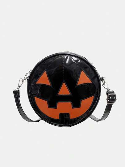 Goth Bolso cruzado con forma de calabaza de estilo gótico nuevo para mujeres, Halloween