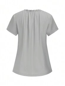 TaskEZ Health Check Scrubs Uniforms Women Solid Color Pet Grooming Work Uniform Set Nutritionist Work Suits Short Sleeved Lab Work Wear