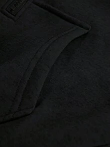 SHEIN 1 chiếc áo nỉ dài tay cổ đứng, màu đen trơn dành cho nữ, kiểu dáng áo dài tay, thích hợp cho lễ tốt nghiệp, tựu trường, giáo viên, áo len mùa thu. - màu đen - Xem 7