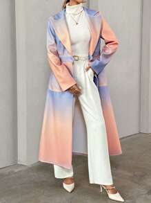 SHEIN Clasi 女士休闲扎染渐变色羊毛夹克（随机印花） - 彩色 - 查看 4