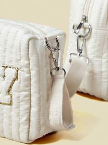 2 件/套刺绣母婴包，含手提包和婴儿车包 - 米色 - 查看 6