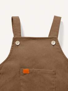 Cozy Pixies 2pcs Baby Boy Cartoon Pattern Crew Neck Long Sleeve Top And Bib Pants Set - Brown - View 10