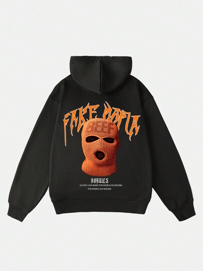 Street Life sweat-shirt à capuche vintage imprimé balaclava pour hommes, sweat-shirt à capuche streetwear