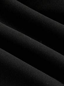 SHEIN MOD Vestido negro vintage elegante sin mangas de cuello redondo, vestido largo con cordones elegante para fiestas, atuendo elegante de otoño, vestidos de mujer de otoño, vestidos de disfraz - Negro - Ver 3