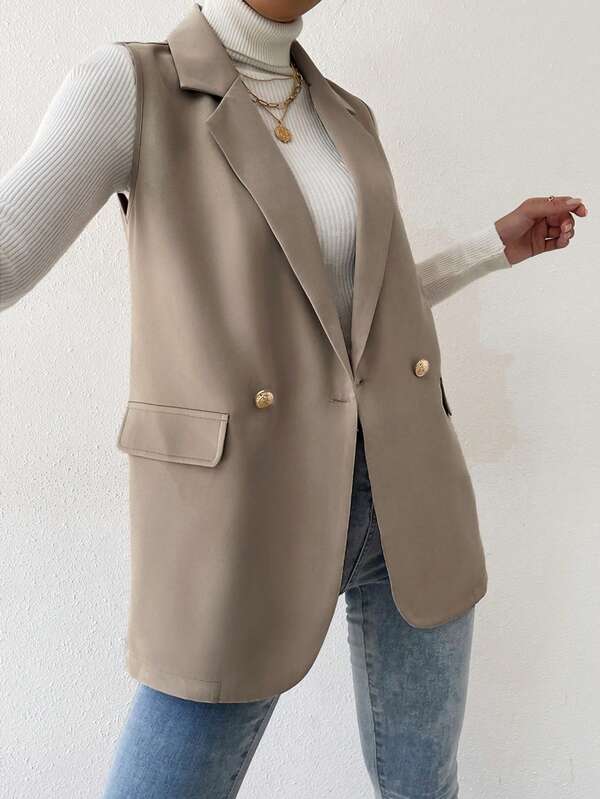 Weste Blazer mit doppelten Knopfleisten, ohne Pullover