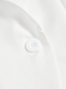 SHEIN Clasi 女士翻领纽扣长袖商务西装外套，成熟优雅 - 白色 - 查看 4
