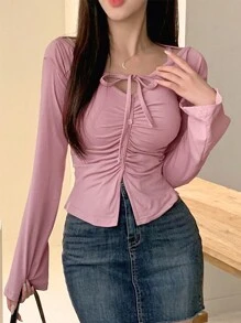 DAZY 2pcs Women's Casual Ruched Camisole And Shrug Set, Spring And Summer Lounge Sets For Women - Pink - View 1