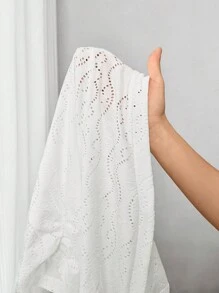 SHEIN Lady 秋冬休闲优雅工作针织纹理女士外套 - 白色 - 查看 7