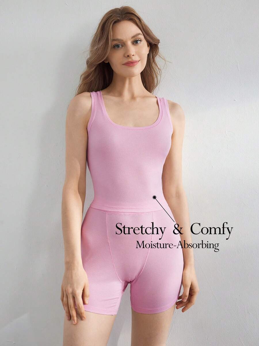 Ocili 女士建議的實色休閒服裝套裝 - 淺粉色 - 查看 1
