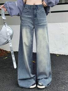 DAZY Pantalones vaqueros de mezclilla desgastados y descoloridos de uso diario para mujer - Lavado ligero - Ver 8