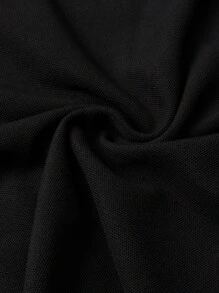 Calvornis Men's Long Sleeve Letter Print Polo Collar Commuter Shirt, Spring Autumn - Black - View 5