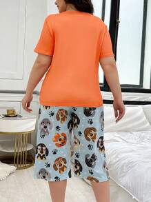 Conjunto de ropa de dormir de 2 piezas talla grande con estampado - Multicolor - Ver 2