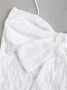 Sweetra 1 chiếc áo hai dây cổ yếm buộc dây phía trước màu trơn thanh lịch dành cho nữ mùa hè phong cách Y2K, thích hợp cho các bữa tiệc ngày lễ. - trắng - Xem 3