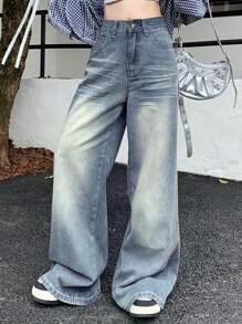 DAZY Pantalones vaqueros de mezclilla desgastados y descoloridos de uso diario para mujer - Lavado ligero - Ver 4