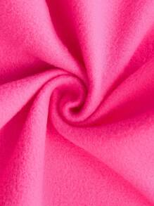 SHEIN Tween Girl Retro Knitted Long Sleeve Hoodie Set, Sibling Outfits And Me Matching Outfits (2 Sets Are Sold Separately), Fleece, Thickened - Hot Pink - View 3