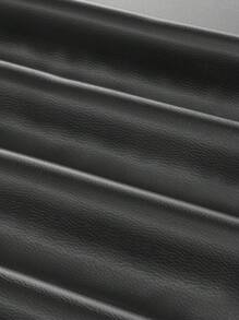 SHEIN EZwear Women's Black Leather Patchwork Lace Bandeau Top