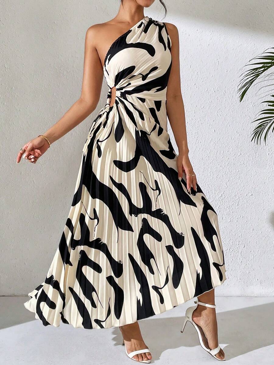 SHEIN PETITE Đầm Maxi In Họa Tiết Trễ Vai Thời Trang & Gợi Cảm Cho Nữ - Nhiều màu - Xem 1