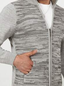 RueChic 男士段染拉鏈開襟開襟衫 - 淺灰色 - 查看 6