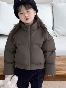 Dazy Kids Girls Solid Color Jacket, Young Girl Fall Clothes - Grey - View 7