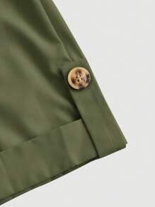 SHEIN MOD Vintage Style Plus Size Apricot Color Shorts With Belt