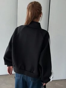 DAZY 蝴蝶结系带袖运动衫 运动衫 - 黑色 - 查看 2