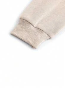 SHEIN Áo nỉ ngắn tay cổ đứng màu trơn dáng rộng dành cho nữ, kiểu dáng thường ngày, có khóa kéo nửa thân, thích hợp cho lễ tốt nghiệp, giáo viên, hoặc mặc đi học vào mùa thu. - Màu Khaki - Xem 6